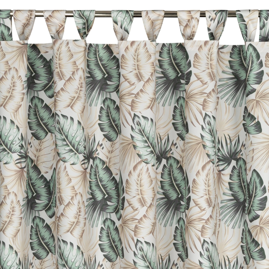 Závěs 155x240 cm voděodolný polyester béžový, zelený GARDEN