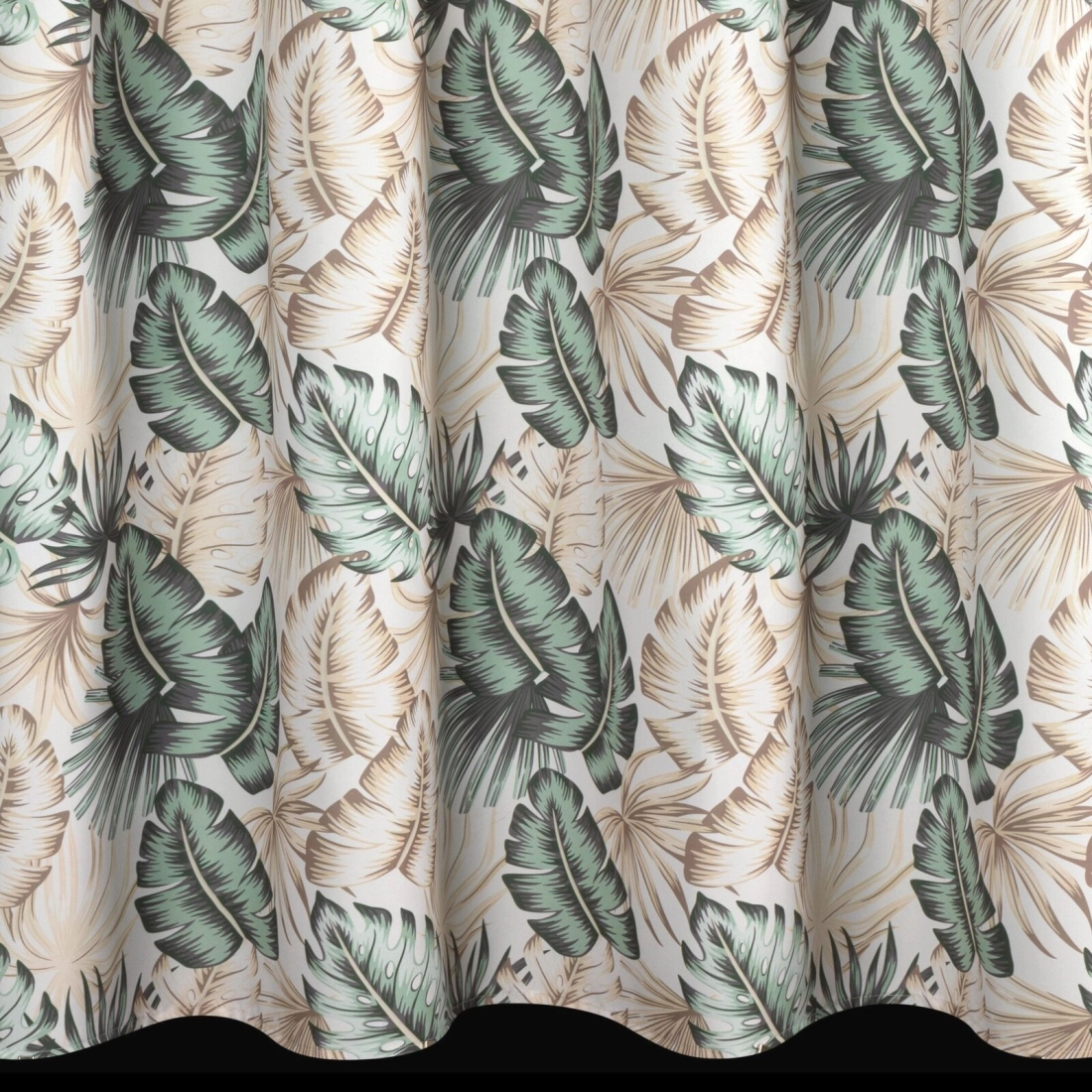 Závěs 155x240 cm voděodolný polyester béžový, zelený GARDEN