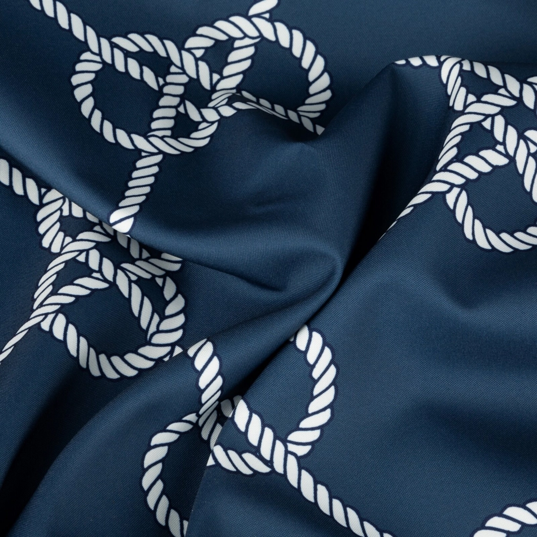 Závěs 155x240 cm voděodolný matný tmavě modrý, bílý z polyesteru GARDEN