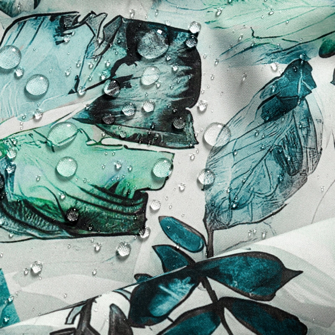 Záves 155x260 cm vodoodolný polyester bielo-zelený GARDEN 2