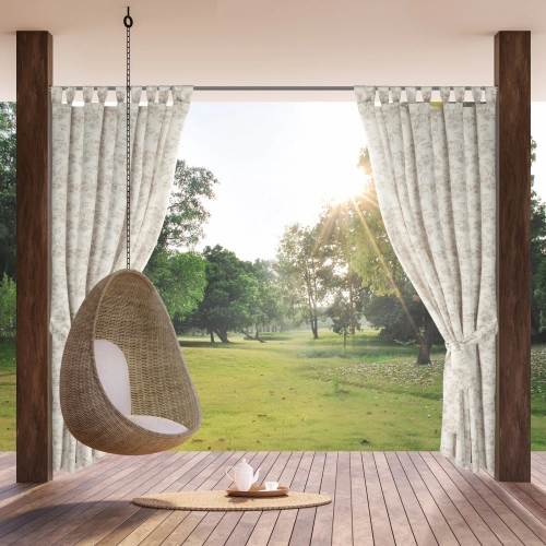 Voděodolný závěs 155x260 cm z polyesteru krémově pudrový GARDEN