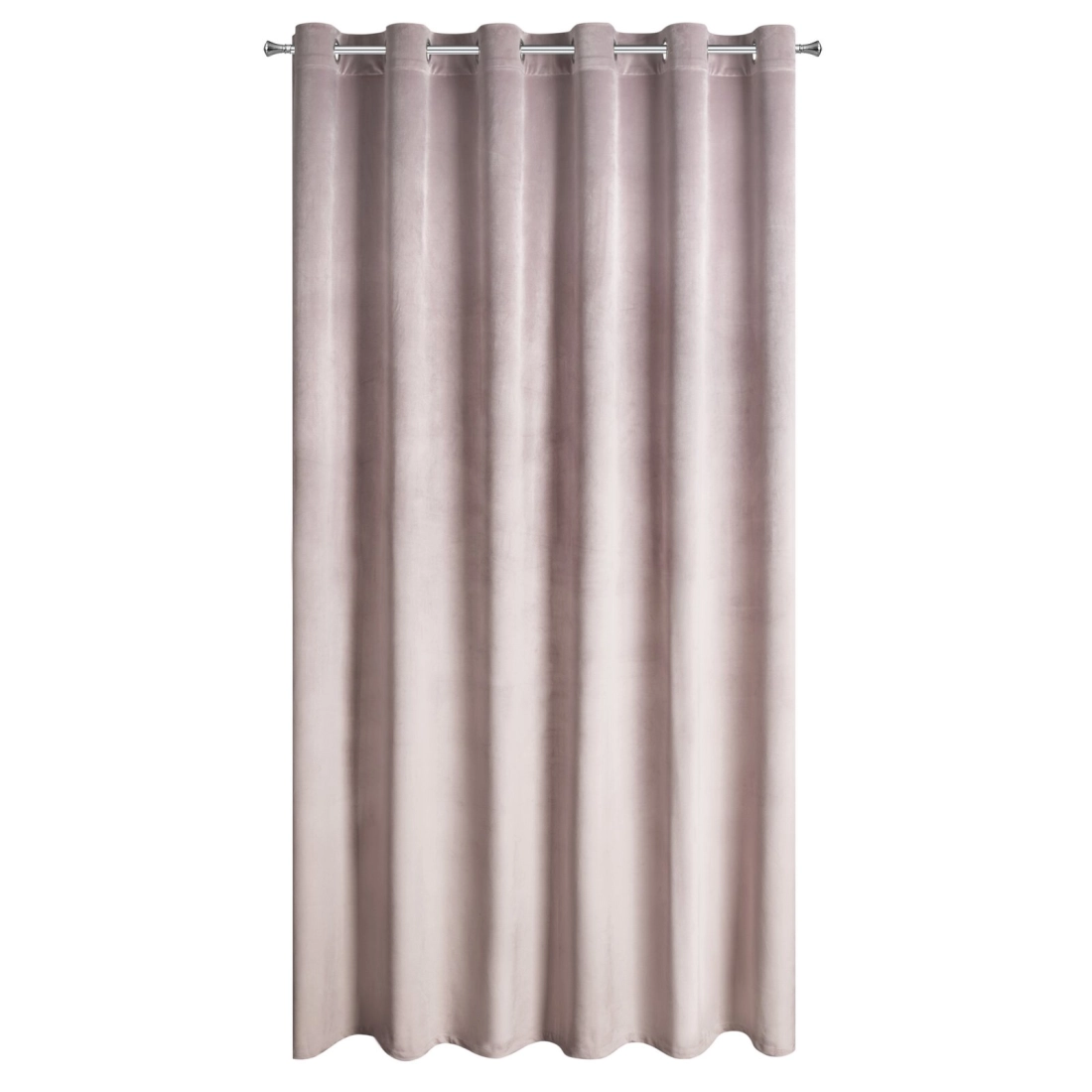 Závěs 215x250 cm sametový pudrově růžový na kovové kroužky MELANIE