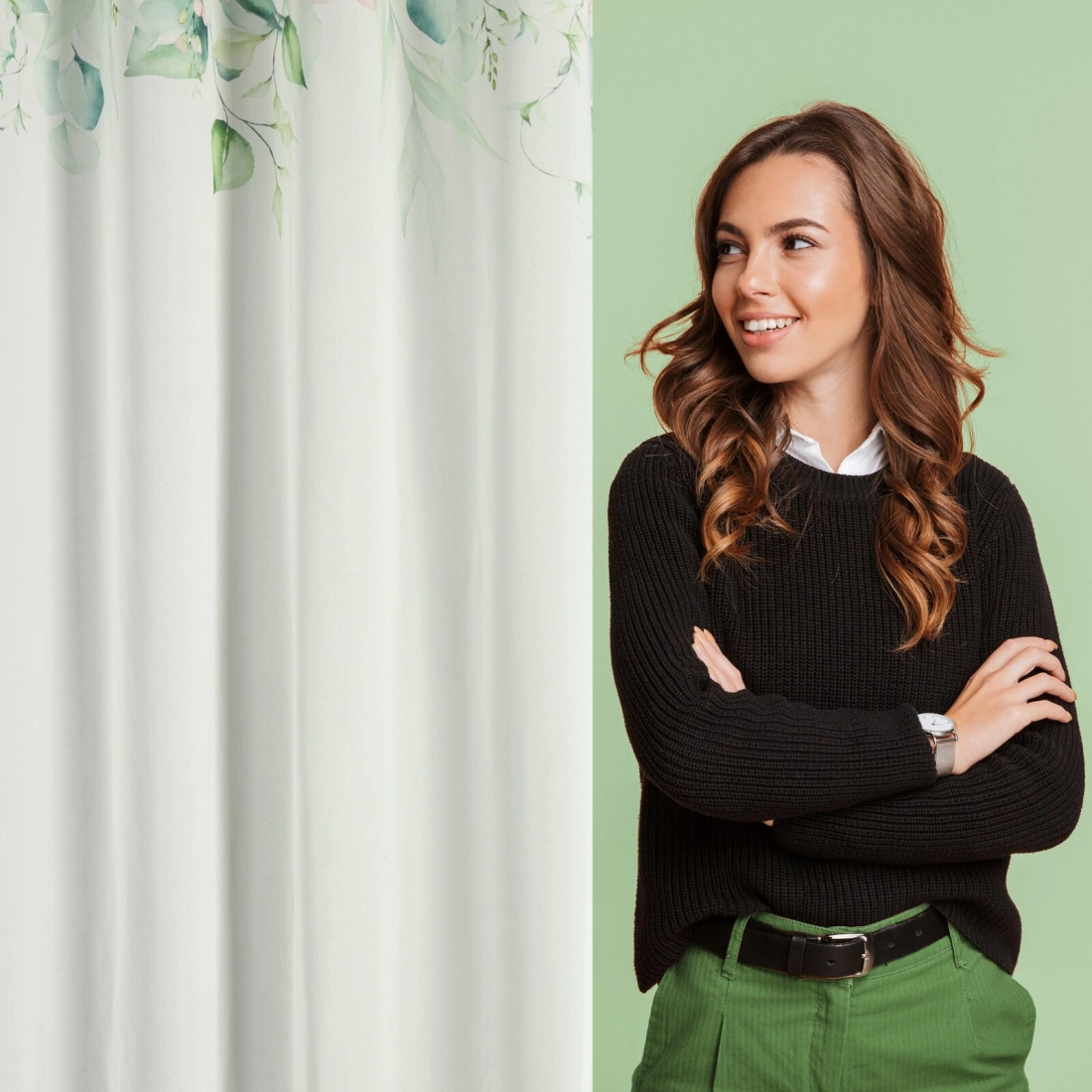 Záves 350x250 cm biely ružový na kovové krúžky ALORA