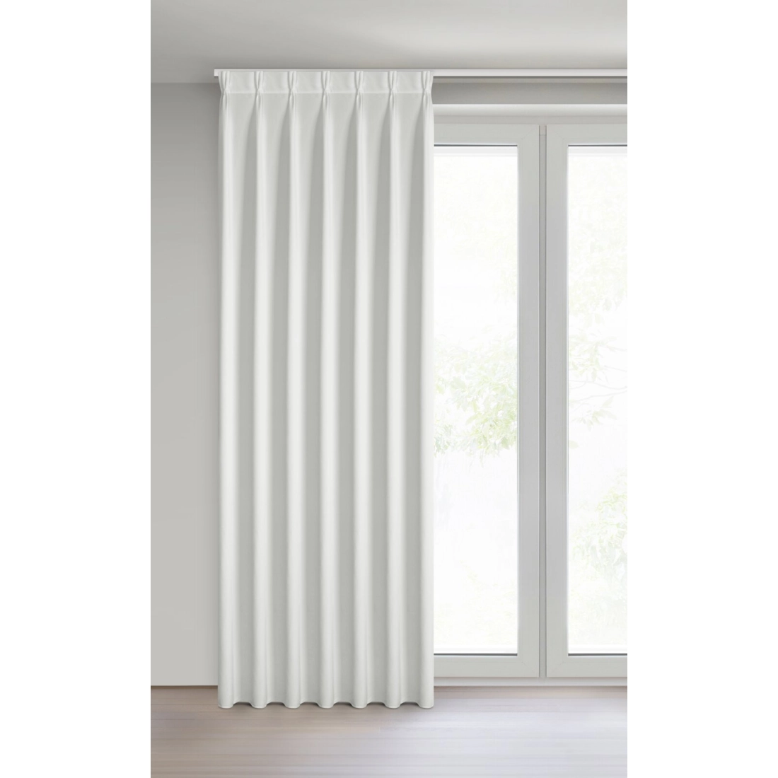 Záves 80x270 cm zamatový biely na riasiacu pásku MELANIE