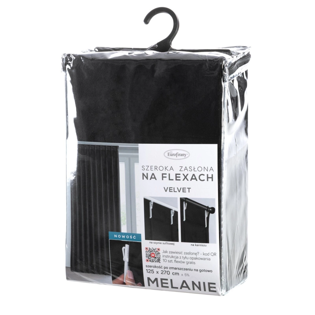 Sametový černý závěs 80x270 cm MELANIE