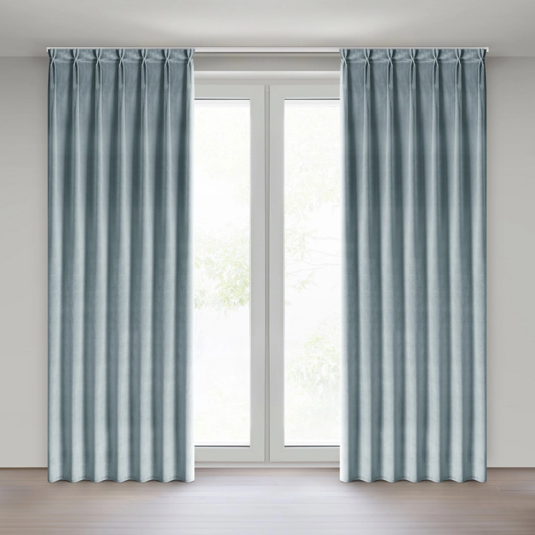 Záves 80x270 cm zamatový sivý MELANIE na riasiacu pásku