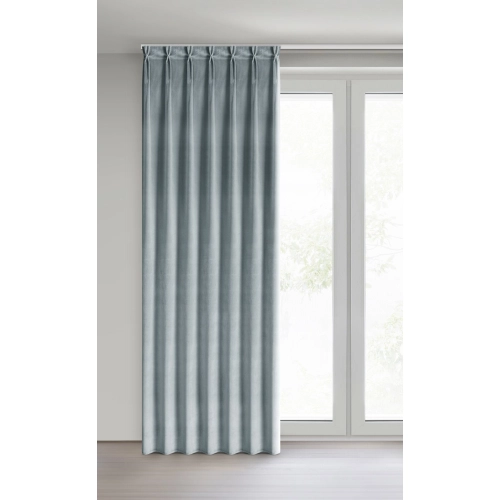 Záves 80x270 cm zamatový sivý MELANIE na riasiacu pásku