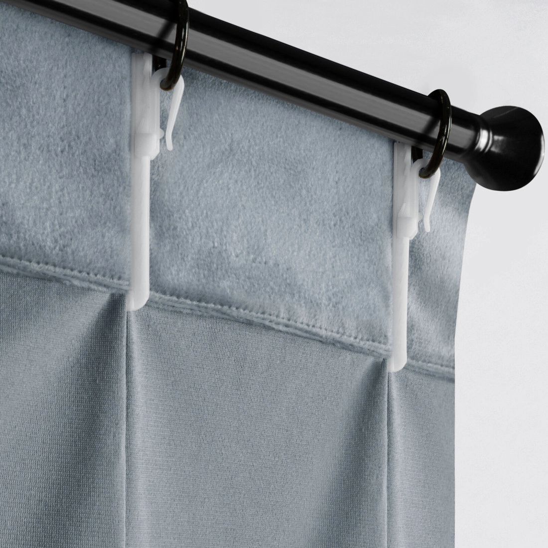 Záves 80x270 cm zamatový sivý MELANIE na riasiacu pásku