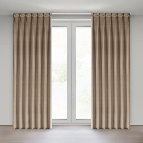 Závěs 80x270 cm sametový tmavě béžový MELANIE