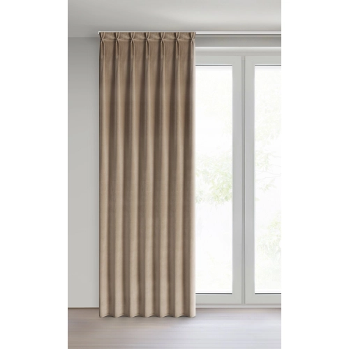 Závěs 80x270 cm sametový tmavě béžový MELANIE