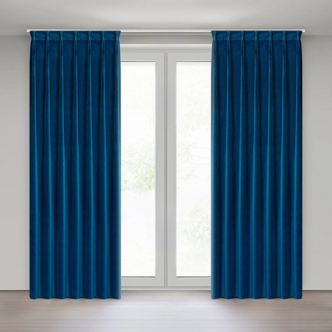 Závěs 80x270 cm sametový tmavě modrý na řasicí pásku MELANIE