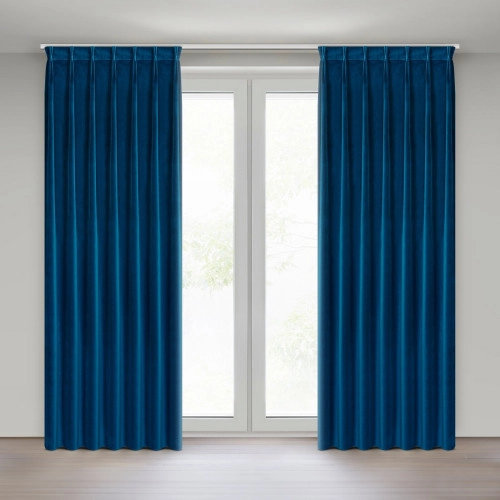 Závěs 80x270 cm sametový tmavě modrý na řasicí pásku MELANIE