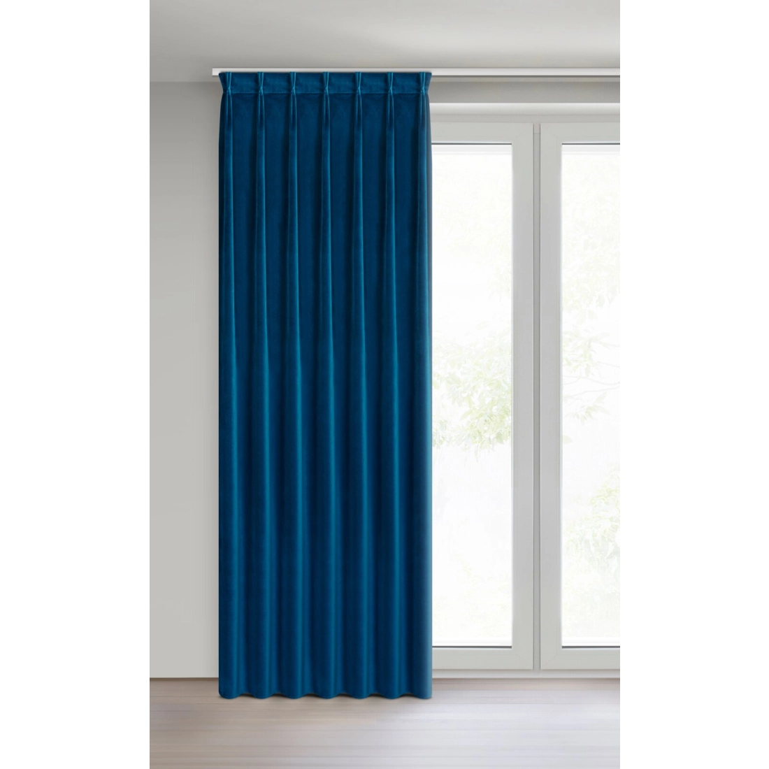 Závěs 80x270 cm sametový tmavě modrý na řasicí pásku MELANIE