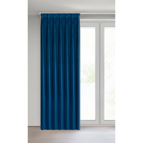 Závěs 80x270 cm sametový tmavě modrý na řasicí pásku MELANIE