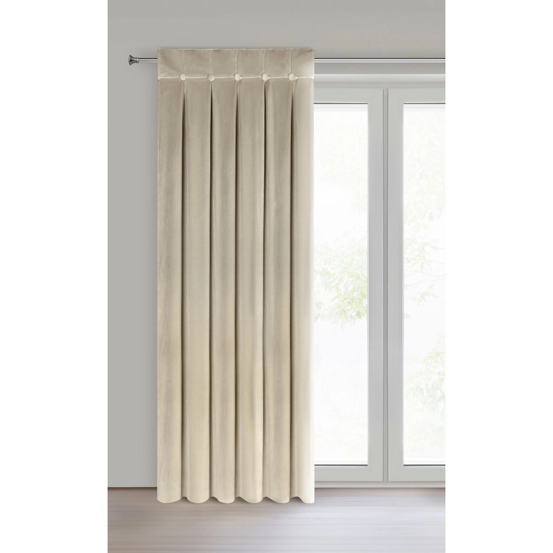 Záves 85x250 cm velúrový béžový na riasiacu pásku ALITA