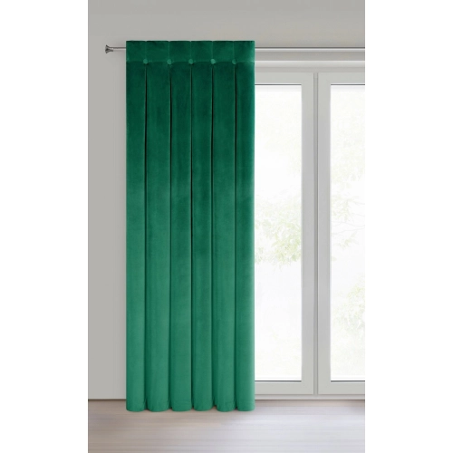 Velurový tmavě zelený závěs 85x250 cm na řasící pásku ALITA