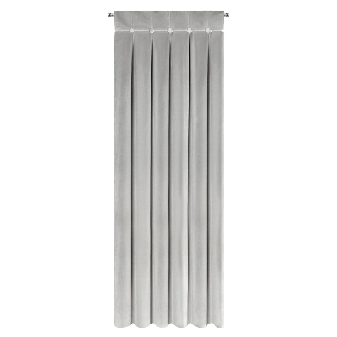 Záves 85x250 cm zamatový strieborný na riasiacu pásku so šnúrkami ALITA