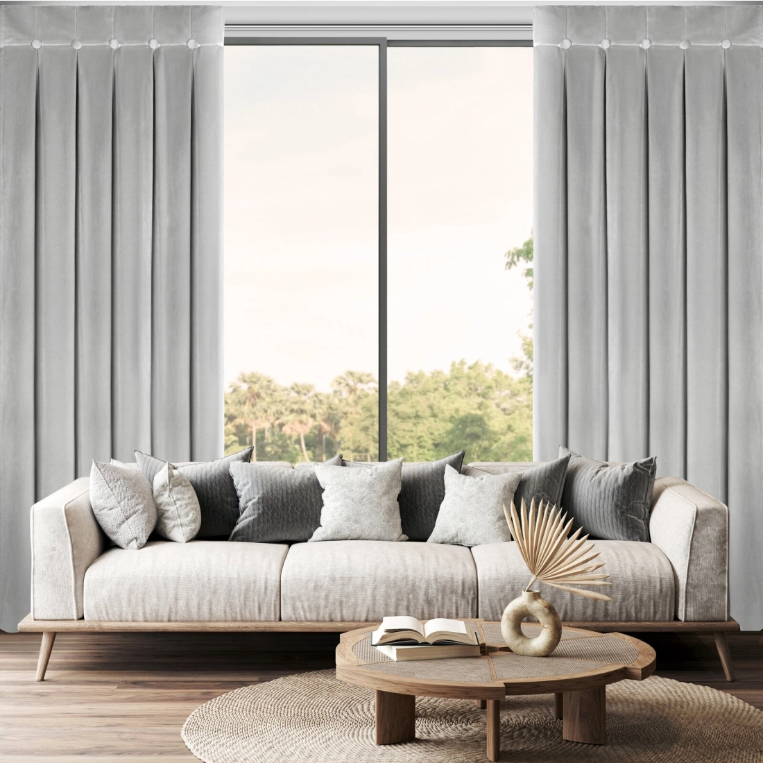 Záves 85x250 cm zamatový strieborný na riasiacu pásku so šnúrkami ALITA