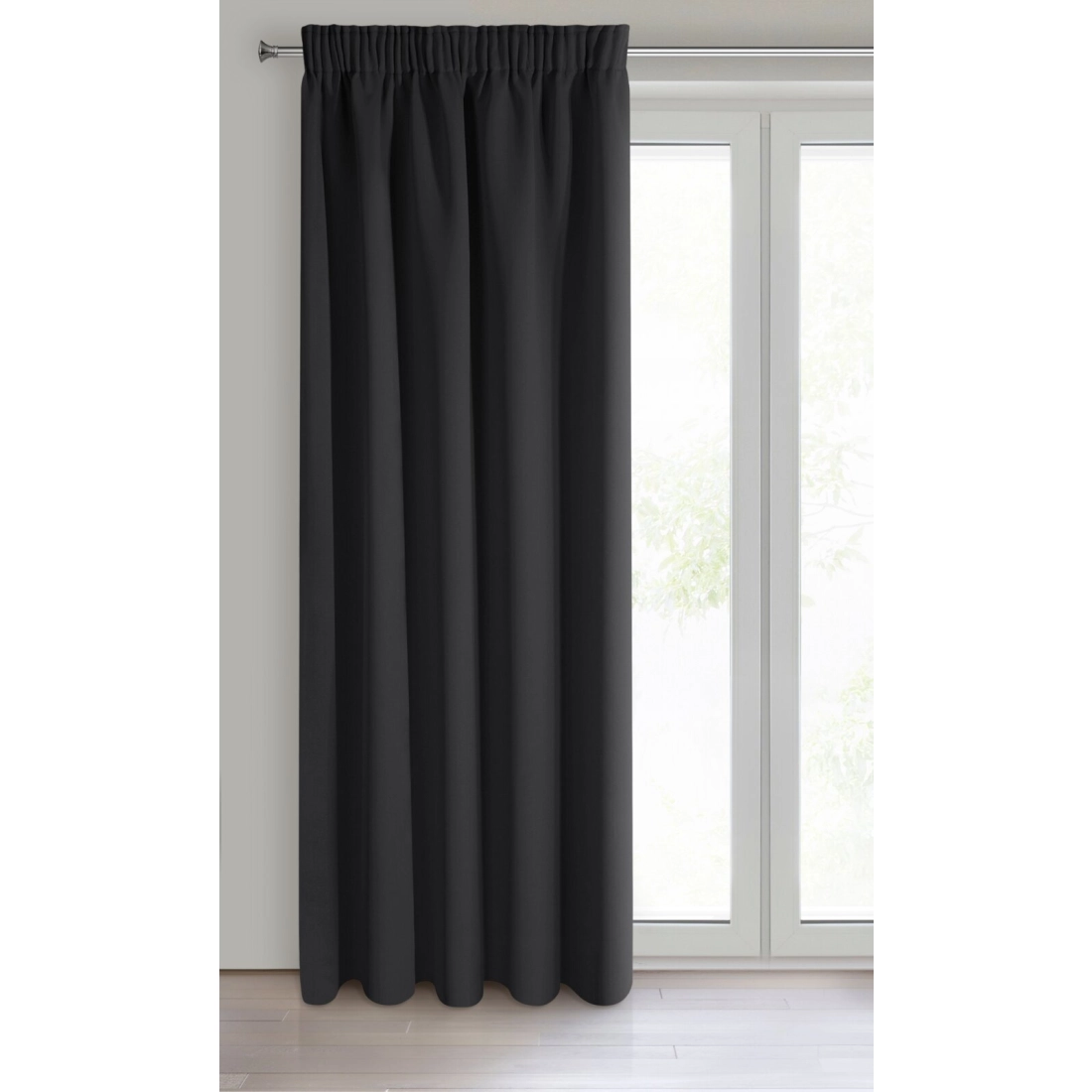 Záves blackout 140x270 cm polyester čierny na riasiacu pásku PARISA Design 91