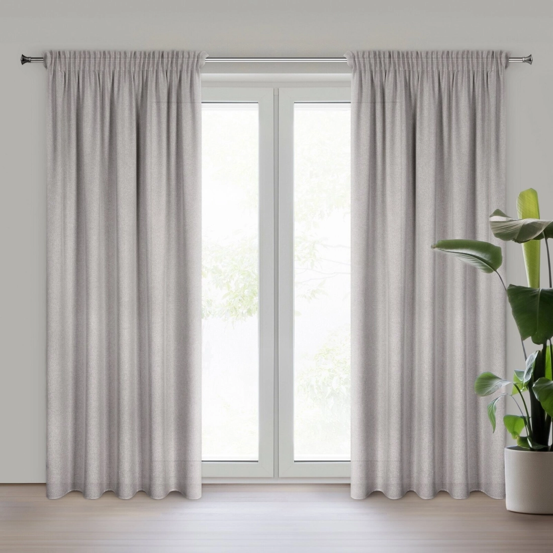 Závěs ERIS na řasící pásku 140x270 cm, tmavě béžový