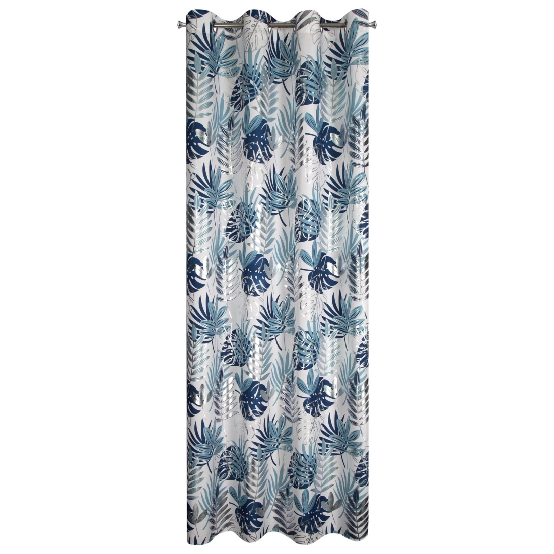 Záves na kovové krúžky MALTA 140x250 cm polyestr oxford, bielo-modrý