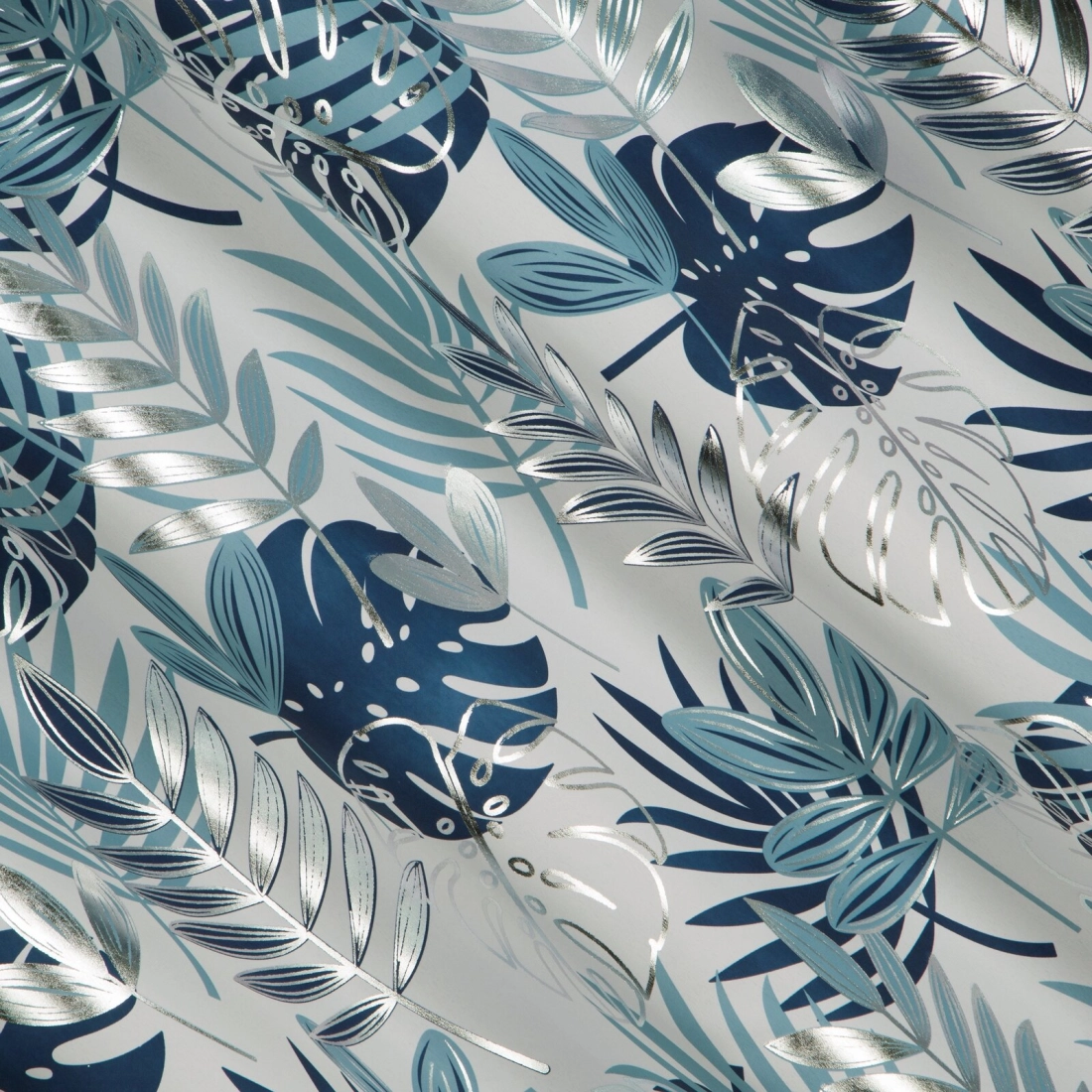 Záves na kovové krúžky MALTA 140x250 cm polyestr oxford, bielo-modrý