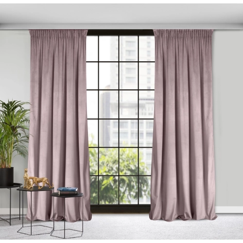 Záves na riasiacu pásku ROSA Design 91 140x270 cm zamatový, púdrovo ružový