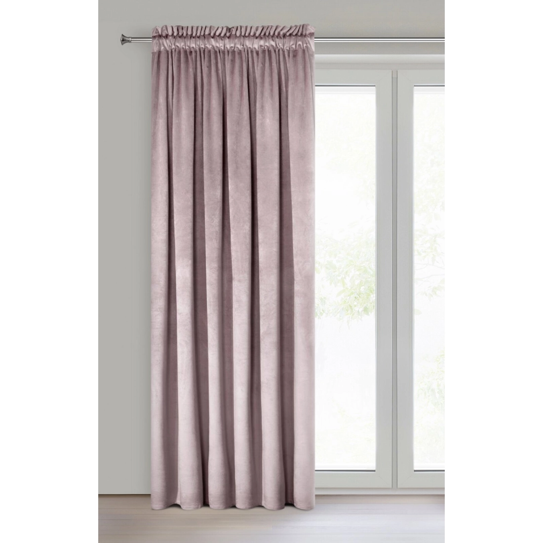 Záves na riasiacu pásku ROSA Design 91 140x270 cm zamatový, púdrovo ružový