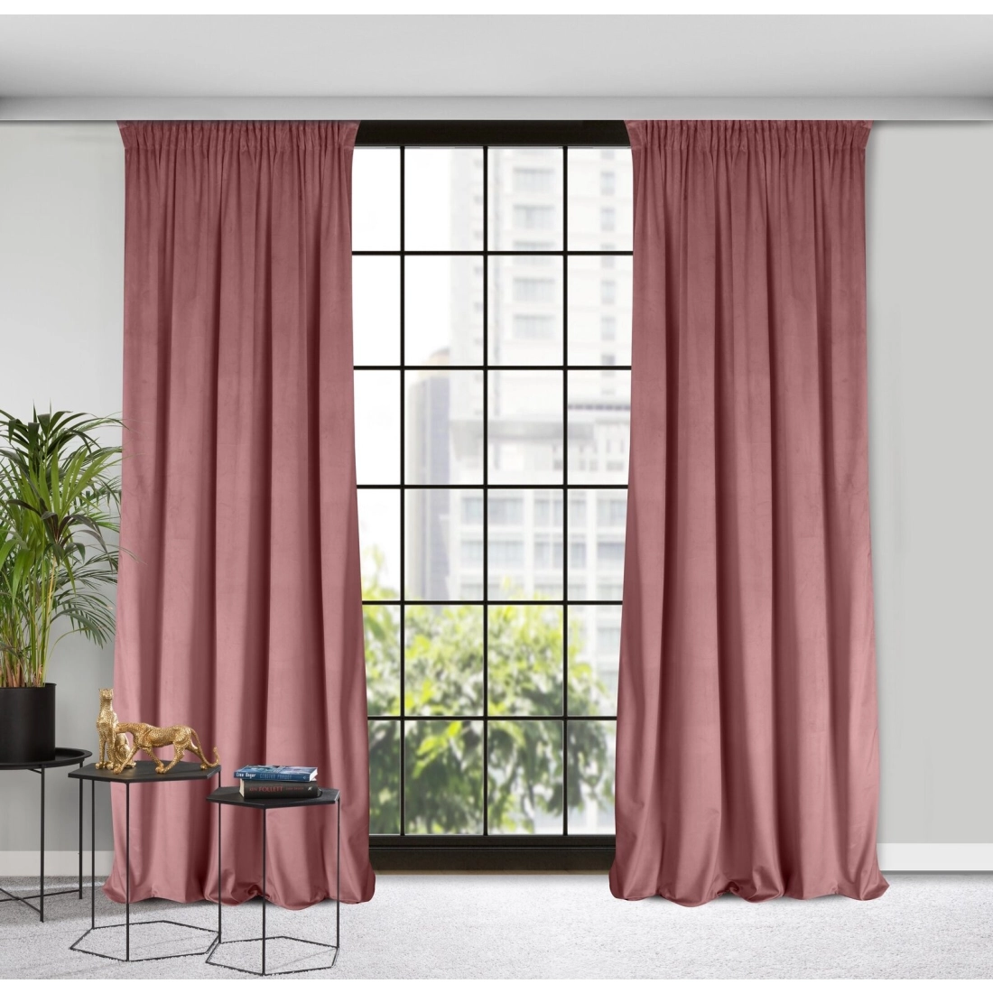 Záves na riasiacu pásku ROSA Design 91 140x270 cm zamatový, tmavoružový