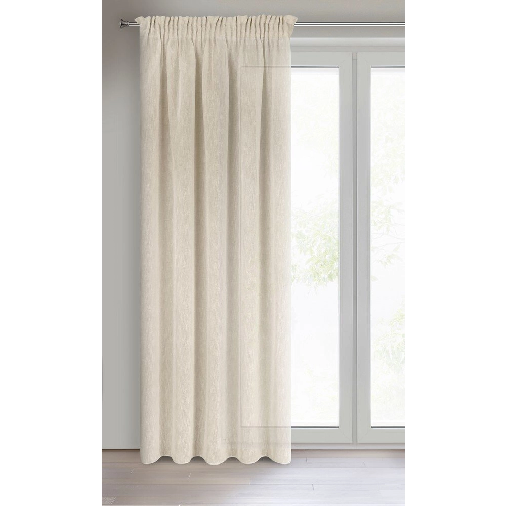 Záves s efektom dažďa na riasiacu pásku 140x270 cm, béžový