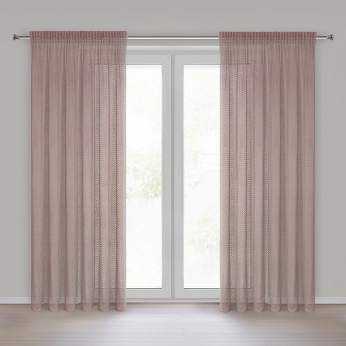 Záves z sieťoviny 140x270 cm bavlnený ružový na riasiacu pásku GABBY