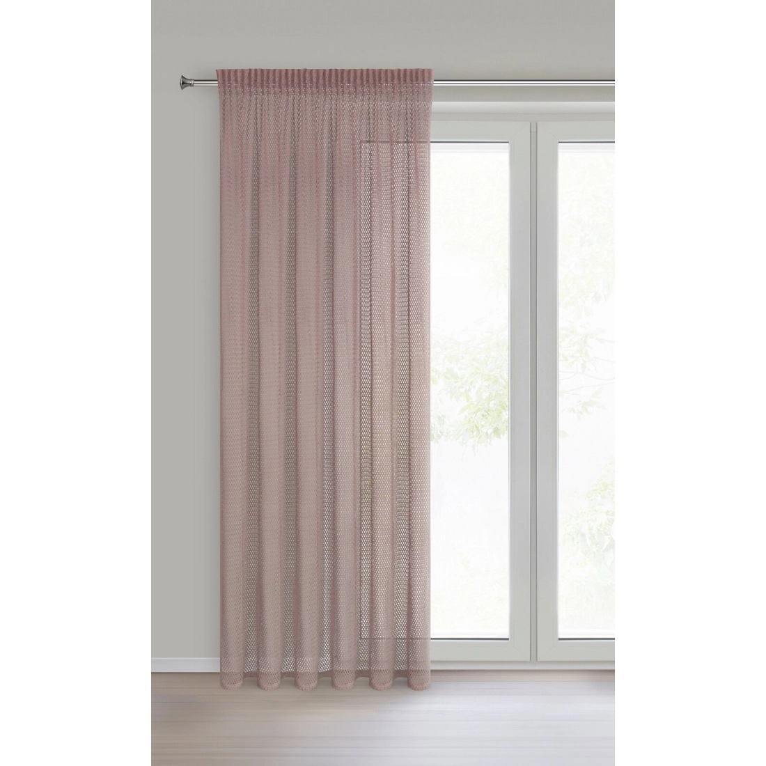 Záves z sieťoviny 140x270 cm bavlnený ružový na riasiacu pásku GABBY
