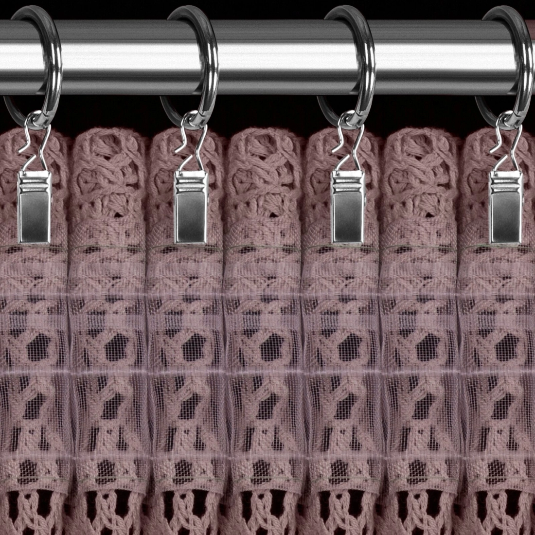 Záves z sieťoviny 140x270 cm bavlnený ružový na riasiacu pásku GABBY