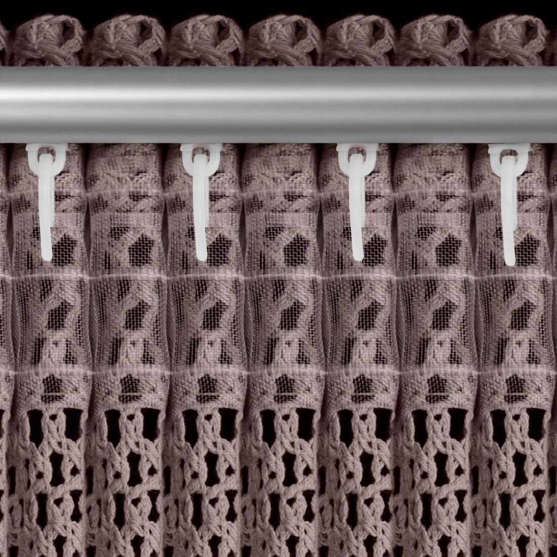 Záves z sieťoviny 140x270 cm bavlnený ružový na riasiacu pásku GABBY