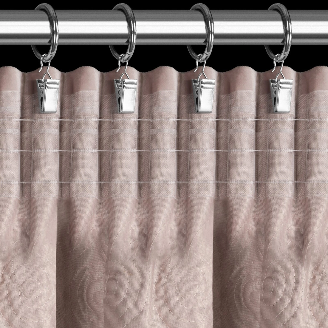 Sametový pudrový závěs na řasicí pásku 140x270 cm ROSES Eva Minge