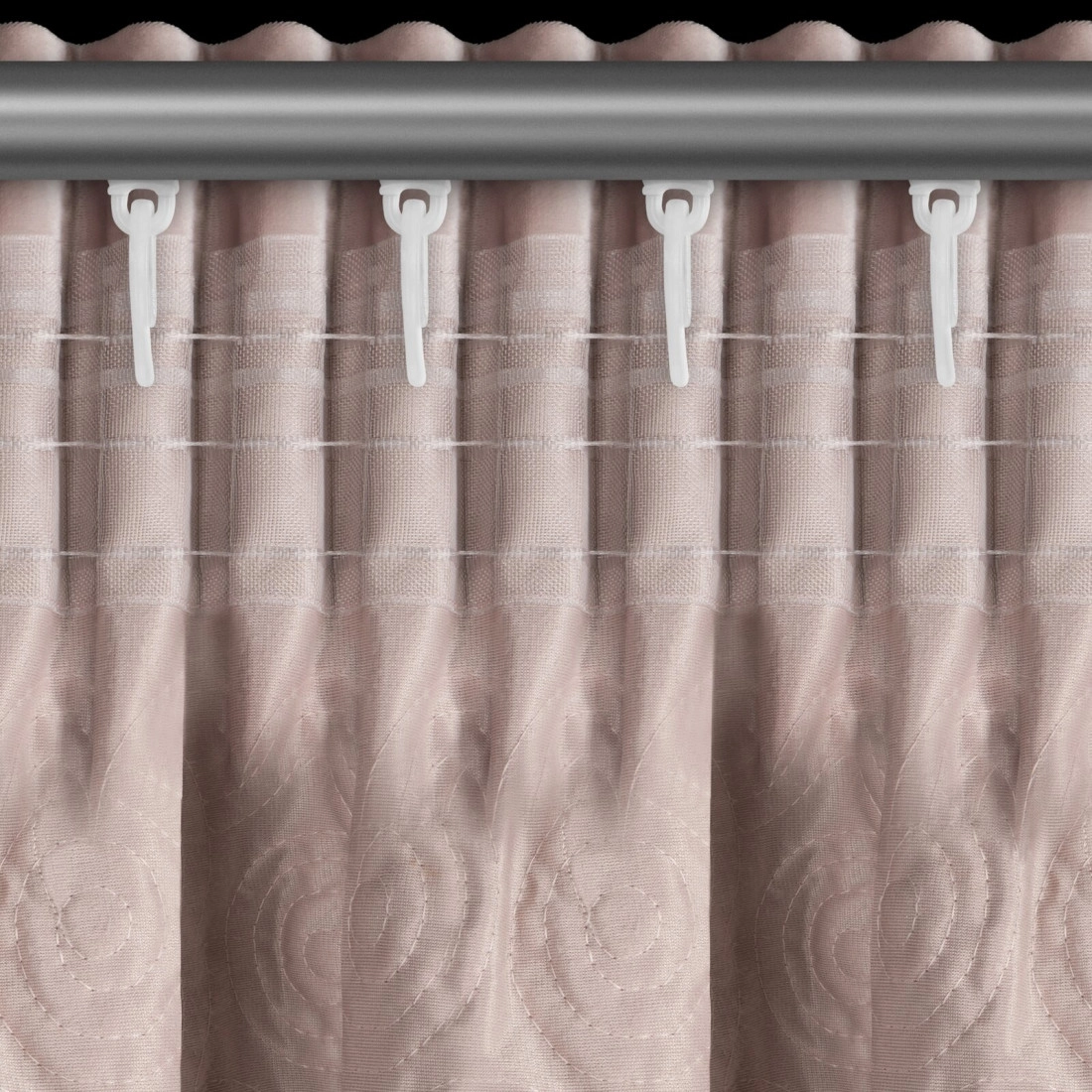 Sametový pudrový závěs na řasicí pásku 140x270 cm ROSES Eva Minge