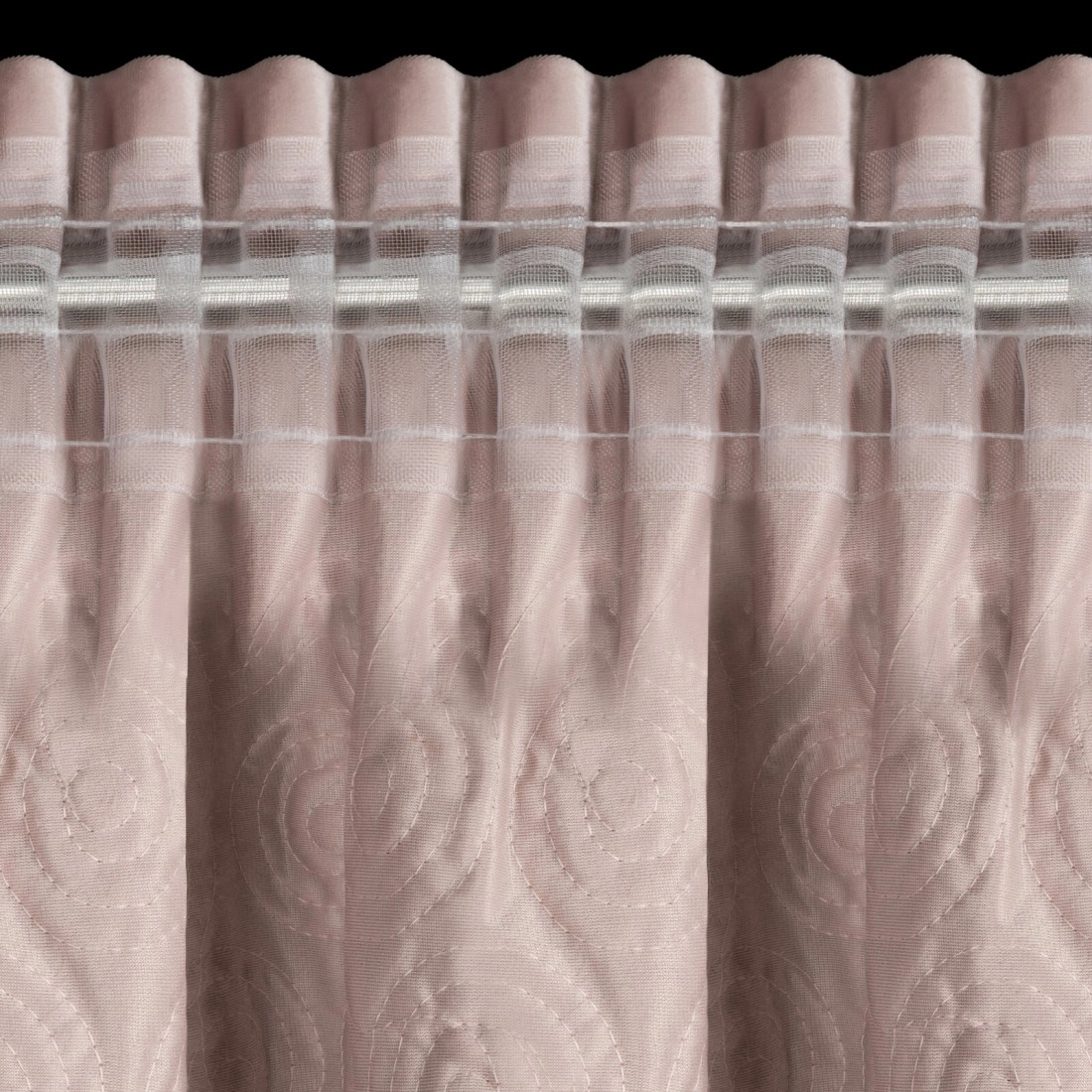 Sametový pudrový závěs na řasicí pásku 140x270 cm ROSES Eva Minge