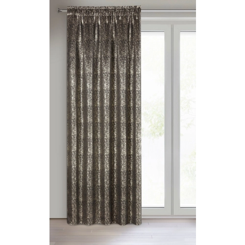 Záves zatemňujúci 135x270 cm čierny so zlatým vzorom na riasiacu pásku EBRU