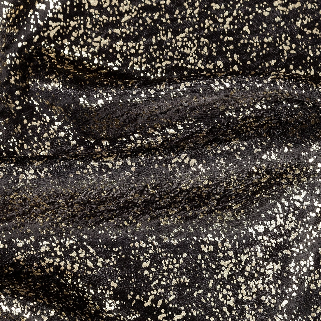 Záves zatemňujúci 135x270 cm čierny so zlatým vzorom na riasiacu pásku EBRU