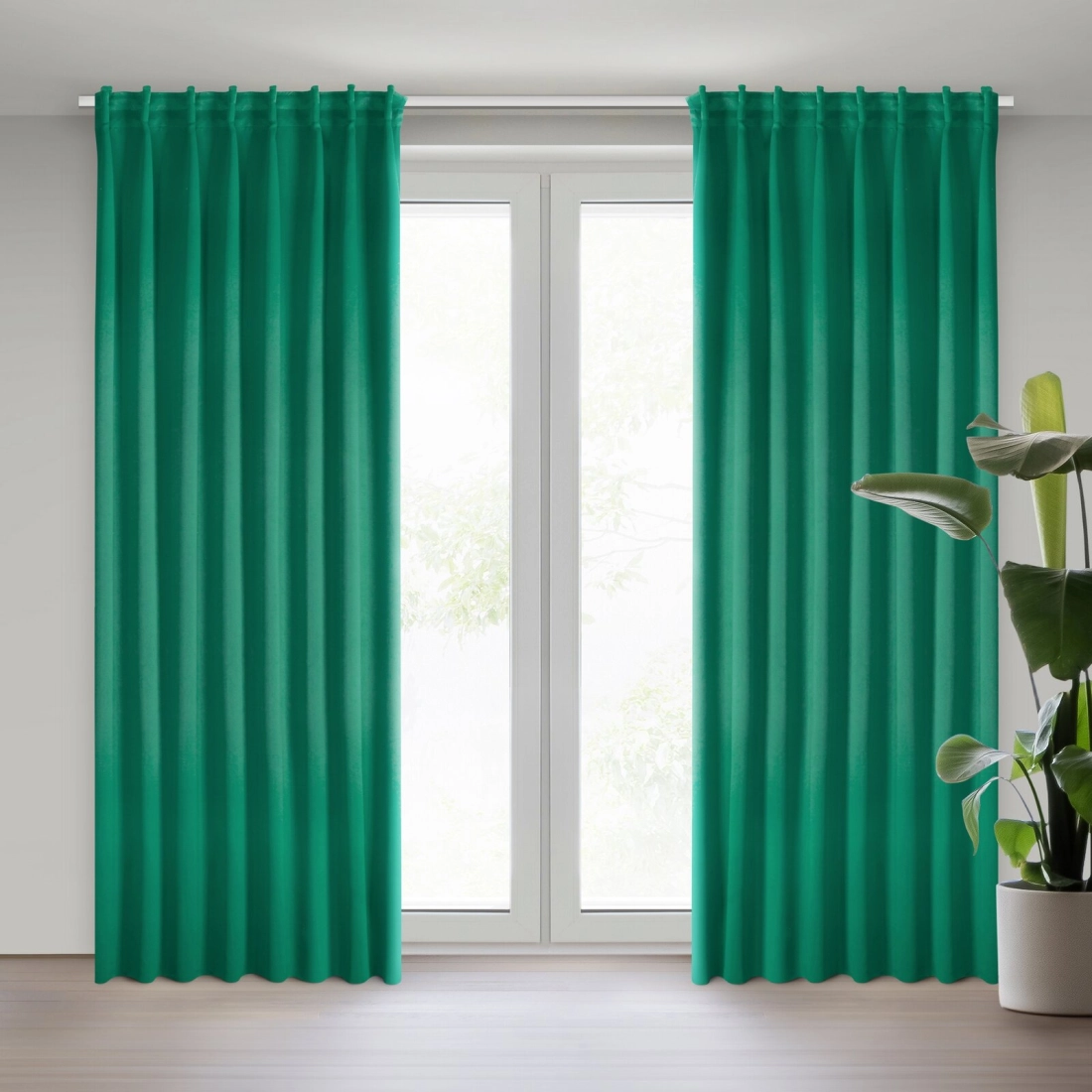 Záves zatemňujúci 140x300 cm tmavozelený na riasiacu pásku MILAN