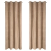 Závesy 140x250 cm zamatové béžové na kovové krúžky DARLA