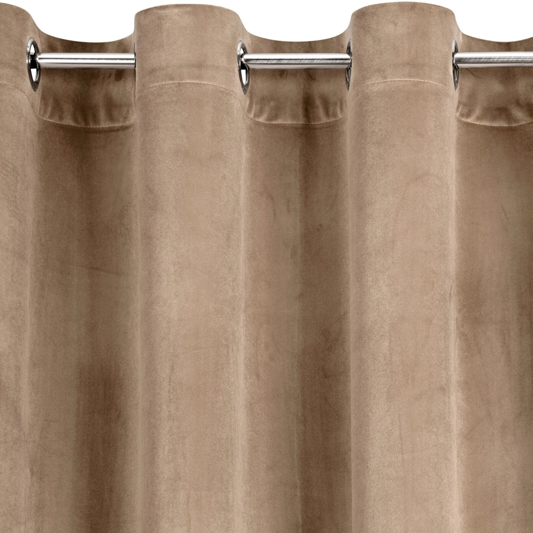 Závesy 140x250 cm zamatové béžové na kovové krúžky DARLA