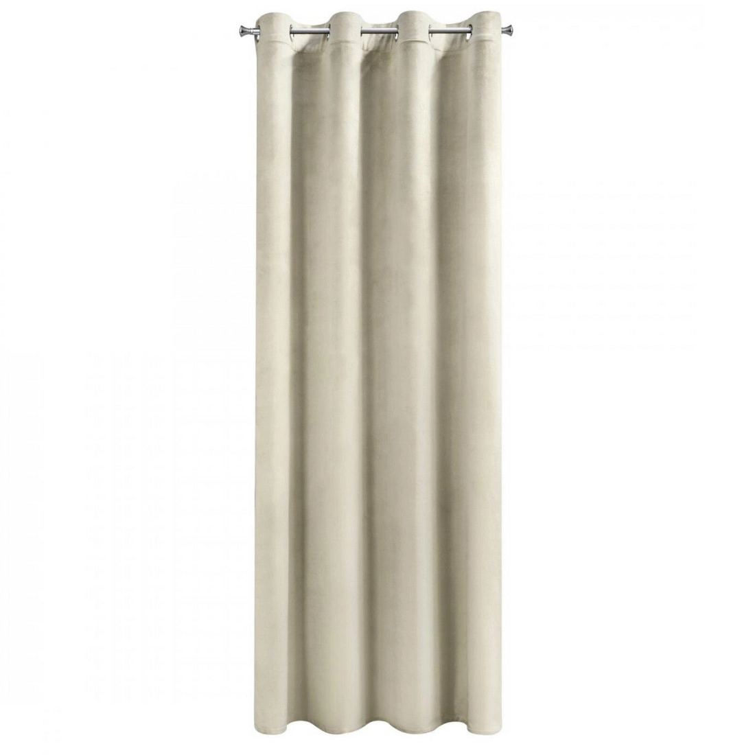 Závesy 140x250 cm zamatové krémové na kovové krúžky DARLA