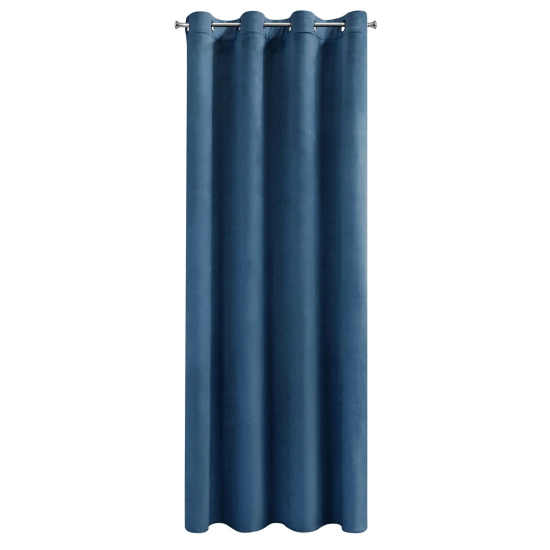 Závesy 140x250 cm zamatové matné tmavomodré na kovové krúžky DARLA