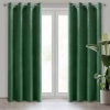 Závesy 140x250 cm zamatové matné tmavozelené na kovové krúžky DARLA