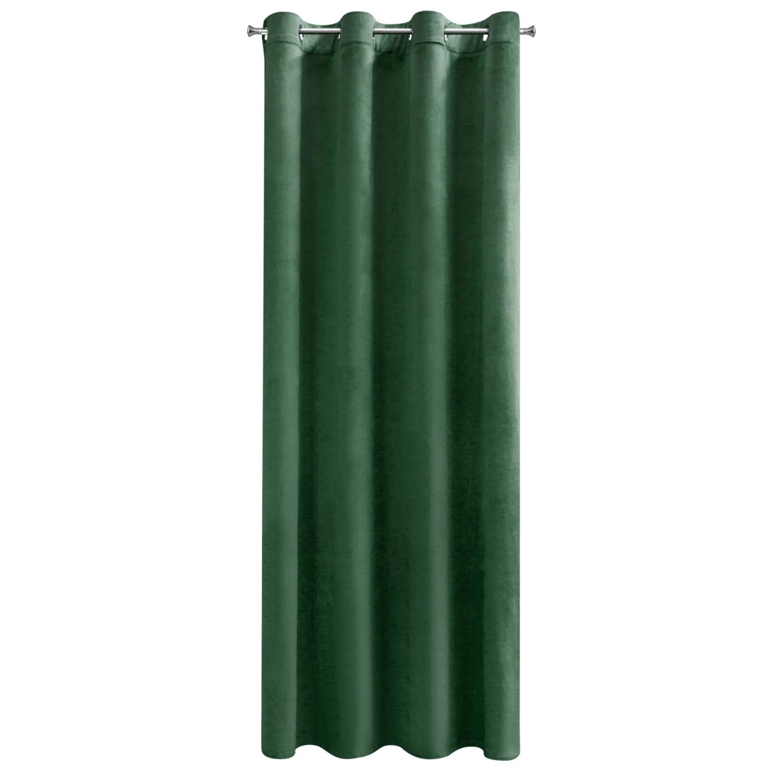 Závesy 140x250 cm zamatové matné tmavozelené na kovové krúžky DARLA