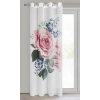 Závesy 140x260 cm bielo-ružové etamínové na kovové krúžky LIA