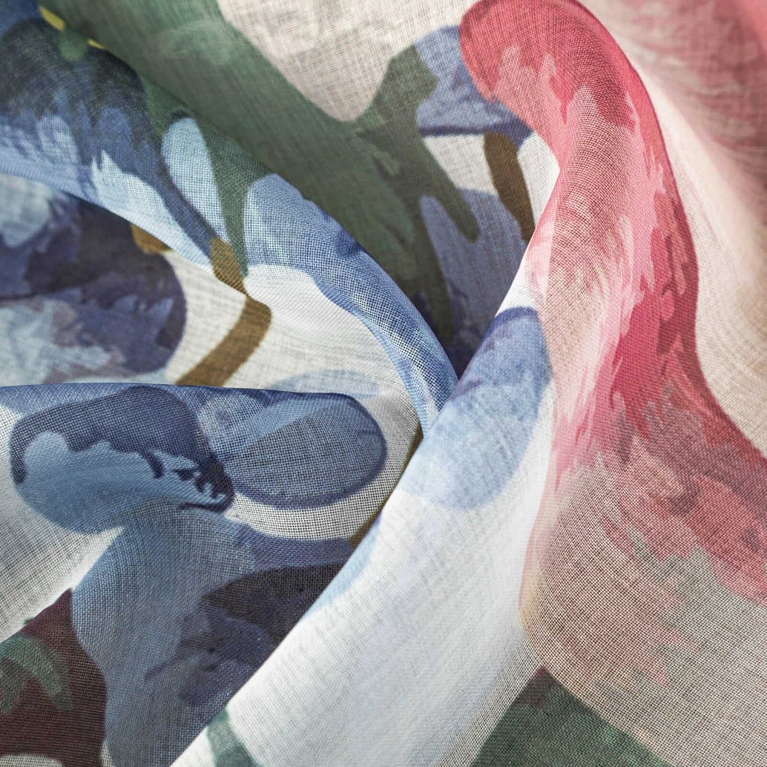 Závesy 140x260 cm bielo-ružové etamínové na kovové krúžky LIA