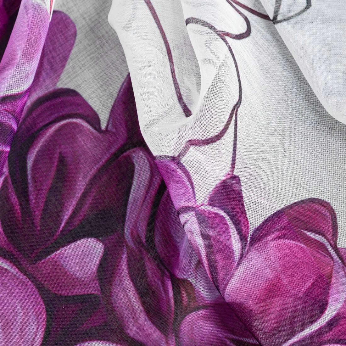 Závesy 140x260 cm etamínové bielo-ružové na kovové krúžky ISA