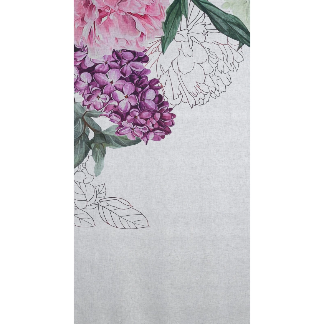 Závesy 140x260 cm etamínové bielo-ružové na kovové krúžky ISA